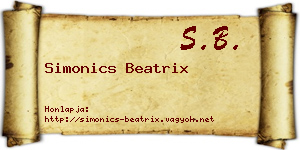 Simonics Beatrix névjegykártya